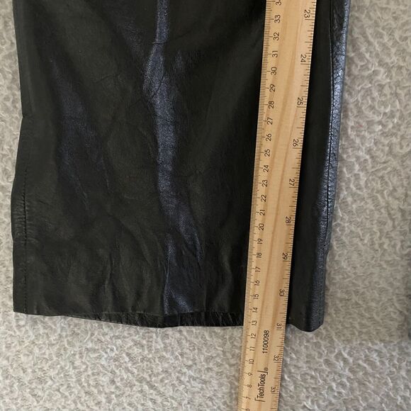 Schott Sportwear Woman Genuine Leather Pants Bottom‎ 28 Black 5 Pocket Used - Picture 10 of 11